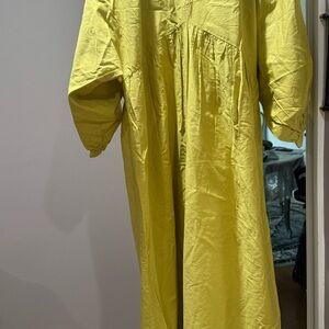 Bright Yellow Long Sleeve Dress